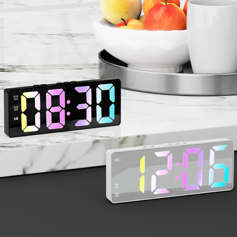 Creative multi-functional electronic alarm clock, simple large-screen alarm clock, student-specific mirror electronic alarm clock wholesale details Picture