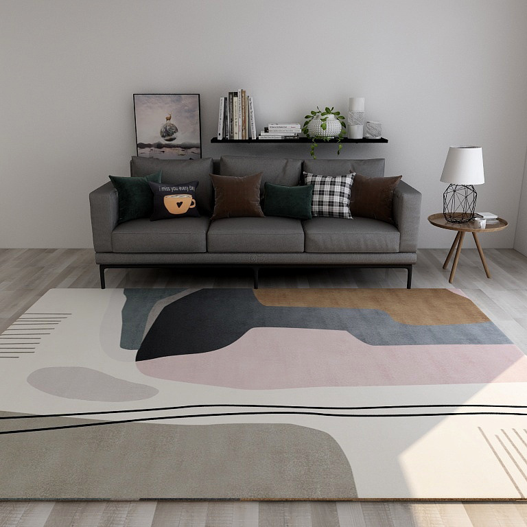 Red Sun Carpet for living room, Nordic sofa and coffee table carpet, modern and simple ins home room, bedroom carpet Specification image
