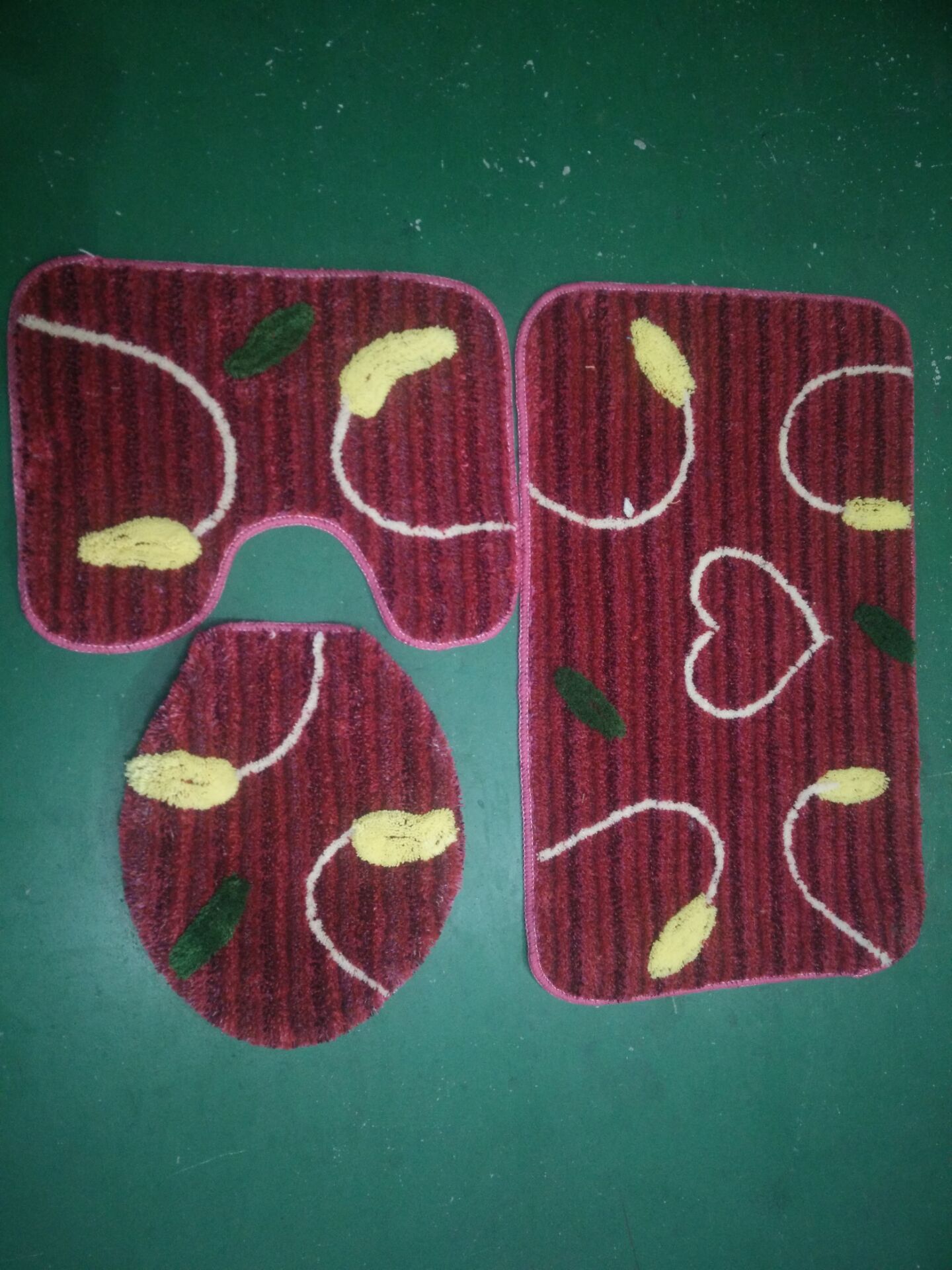 红日利家用卫生间马桶三件套 提花质量好 产品花色亮丽