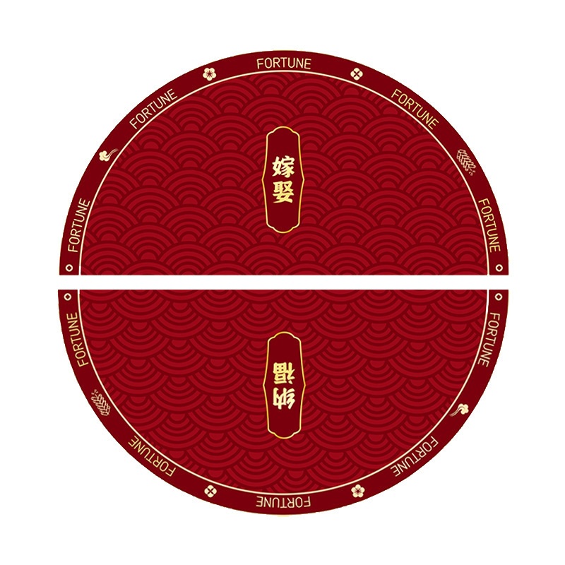 Wedding celebration anti-slip floor mat, Chinese-style creative semi-circular carpet, entrance door, entrance door, wedding room decoration and arrangement items Application Scenario