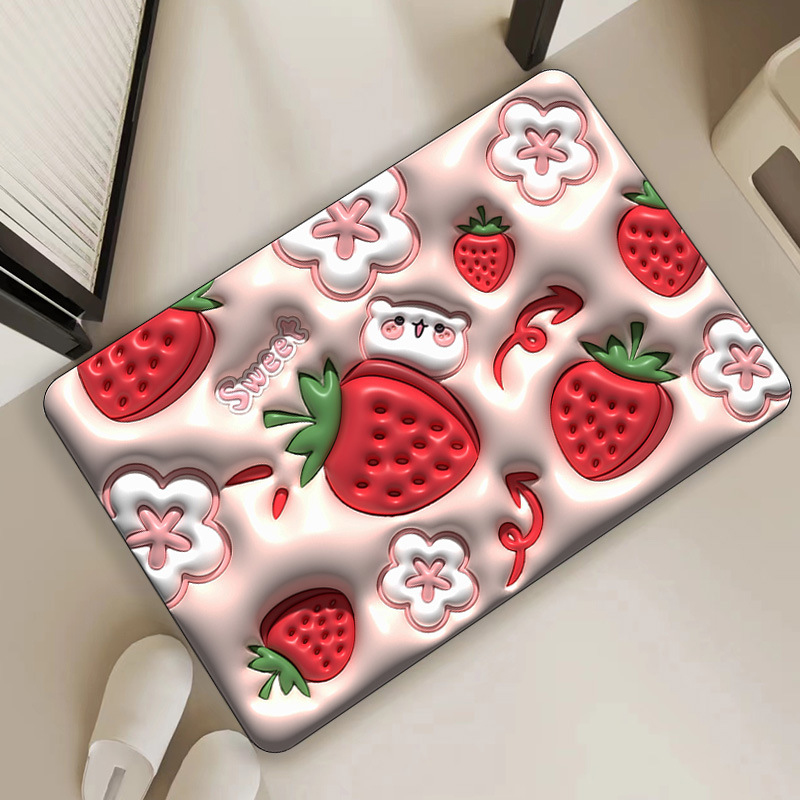 Douyin's best-selling in-stock 3D stereoscopic expansion flower soft diatom mud floor mat for bathroom, toilet and anti-slip foot mat details Picture