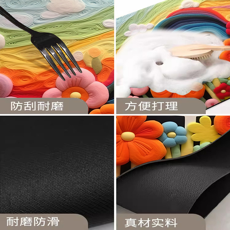 New 3d stereoscopic wool ball diatom mud floor mat, bathroom water-absorbing and anti-slip foot mat, tech fabric carpet bathroom mat Specification image