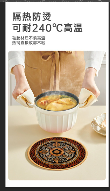 跨境波西米亚风杯垫仿亚麻橡胶底餐垫家用装饰地垫隔热餐桌垫批发详情3