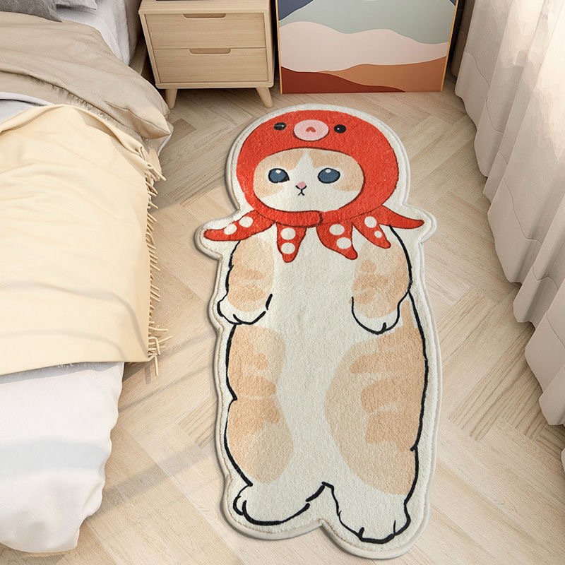 Cartoon irregular faux cashmere carpet, home living room, balcony, bedside blanket, sofa, coffee table, absorbent pad, anti-slip pad