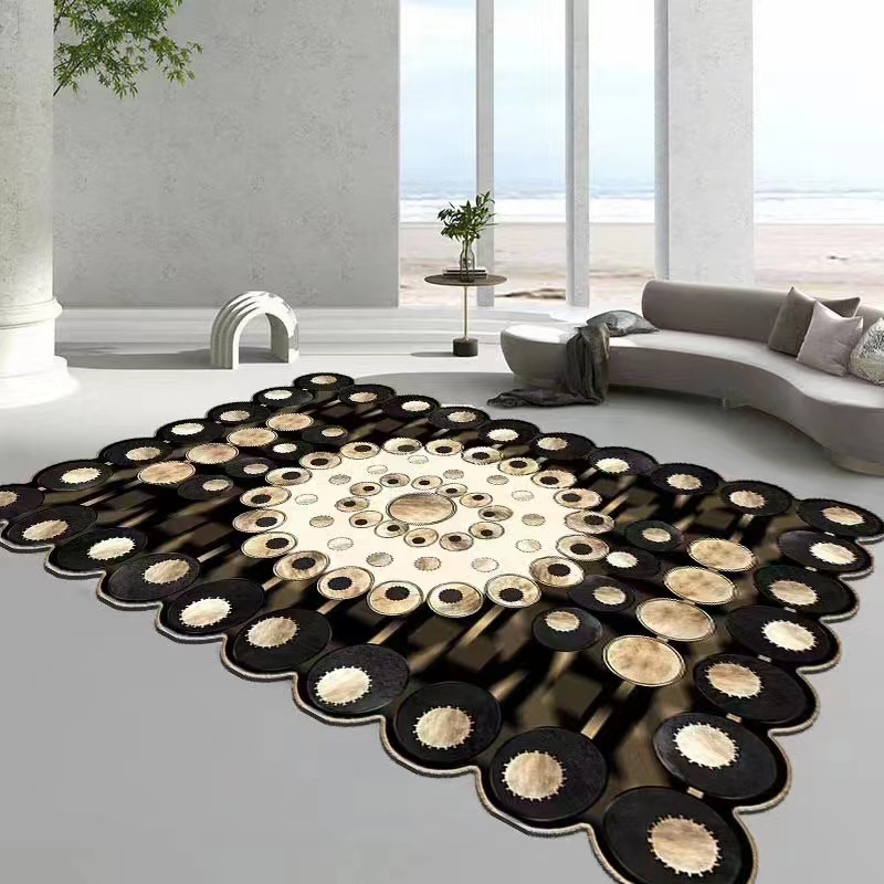 Modern and simple carpet, living room sofa, coffee table, blanket, American light luxury high-end home bedroom, dirt-resistant irregular floor mat