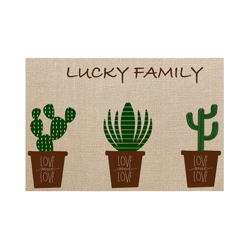 New cross-border linen rubber linen woven mat, washable jute floor mat, green plant kitchen combination foot mat Application Scenario