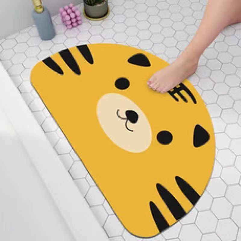 卡通趣味硅藻泥地垫卫生间门口浴室吸水脚垫表情地垫速干地防滑毯