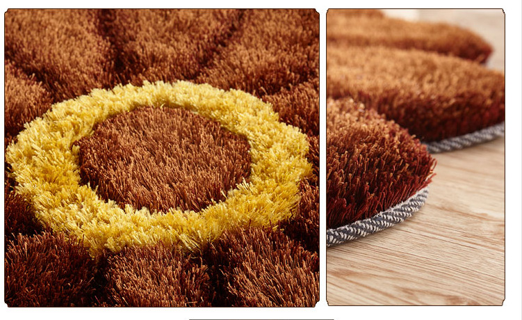 Thickened 3D sunflower mat, simple carpet, bedroom and living room bedside mat, round floor mat, computer chair mat, floor mat pic 8
