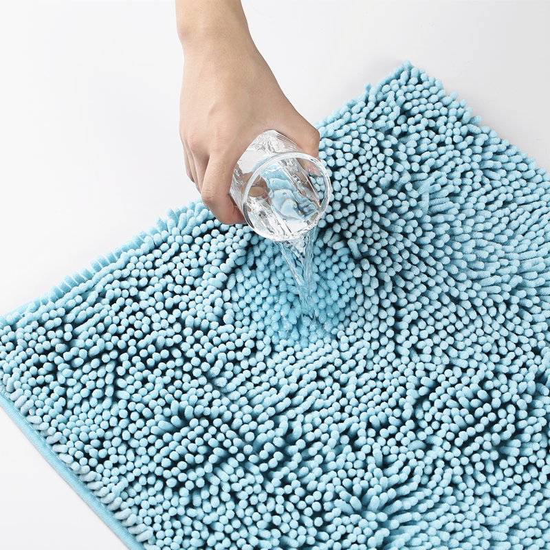 跨境雪尼尔地垫浴室三件套吸水长毛地毯马桶卫浴脚垫套装一件代发