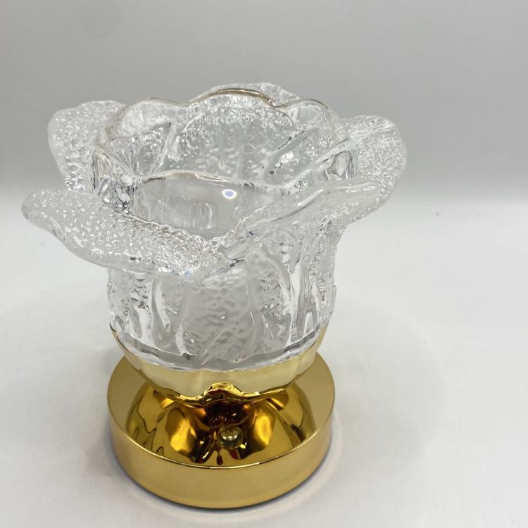 Rechargeable light luxury vase table lamp, cylindrical ambient light, touch metal acrylic bar, bedroom decorative light Item Picture