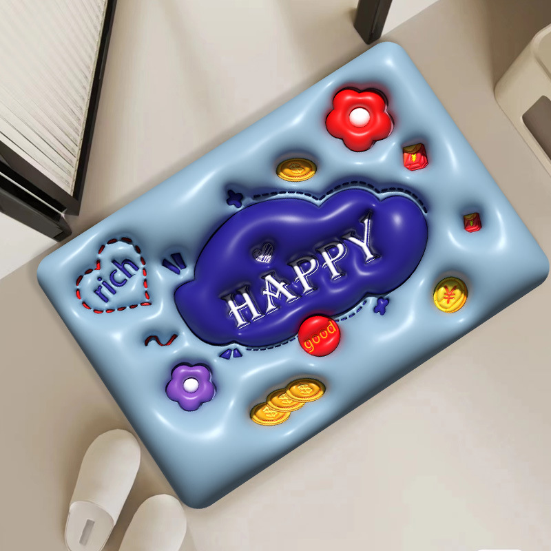 Douyin's best-selling in-stock 3D stereoscopic expansion flower soft diatom mud floor mat for bathroom, toilet and anti-slip foot mat Specification image