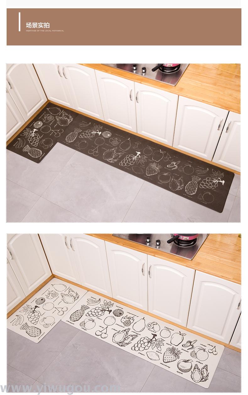 Hongri Li Nordic kitchen long strip anti-stain, waterproof and anti-slip foot mat, printed floor mat and kitchen mat pic 12