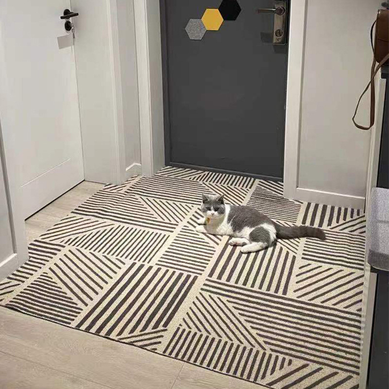 Nordic-style cut-out silk ring foot MATS, anti-slip MATS for scraping mud and soil, anti-slip MATS for household door MATS Item Picture