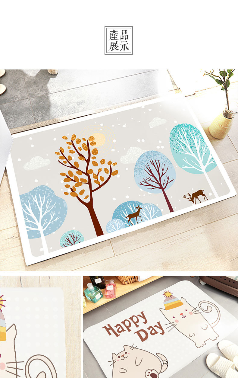 Hongri Factory supplies carpet imitation cashmere bathroom door MATS, imitation cashmere absorbent MATS and anti-slip MATS pic 3