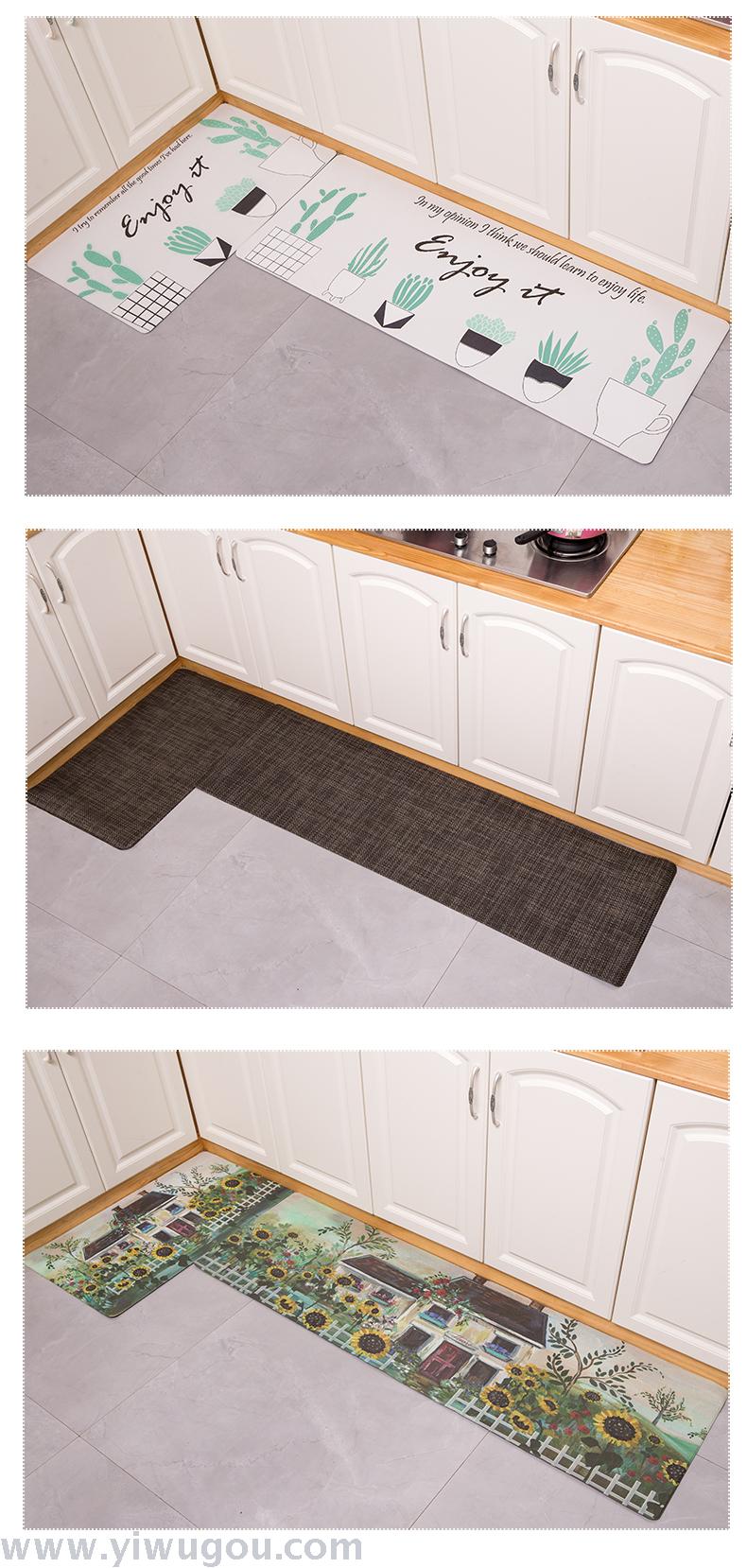 Hongri Li Nordic kitchen long strip anti-stain, waterproof and anti-slip foot mat, printed floor mat and kitchen mat pic 15