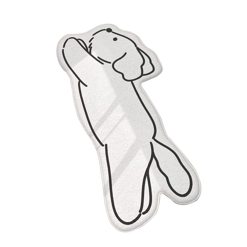 Faux cashmere carpet, bedroom bedside blanket, ins style, irregular-shaped cartoon cat floor mat, anti-slip, wear-resistant and machine-washable floor mat Application Scenario