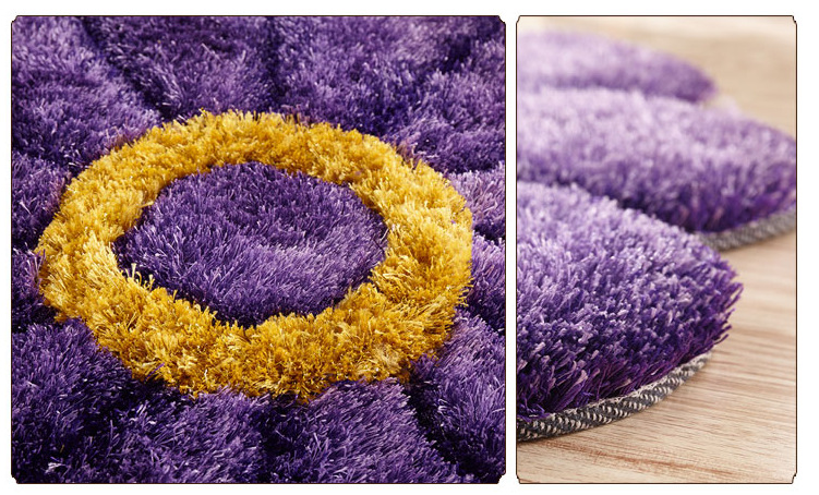 Thickened 3D sunflower mat, simple carpet, bedroom and living room bedside mat, round floor mat, computer chair mat, floor mat pic 6
