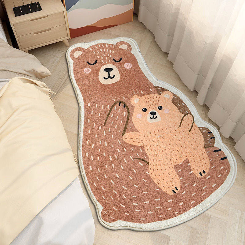 Cartoon irregular faux cashmere carpet, home living room, balcony, bedside blanket, sofa, coffee table, absorbent pad, anti-slip pad details Picture