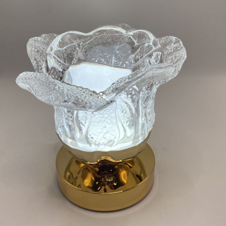 Rechargeable light luxury vase table lamp, cylindrical ambient light, touch metal acrylic bar, bedroom decorative light Application Scenario