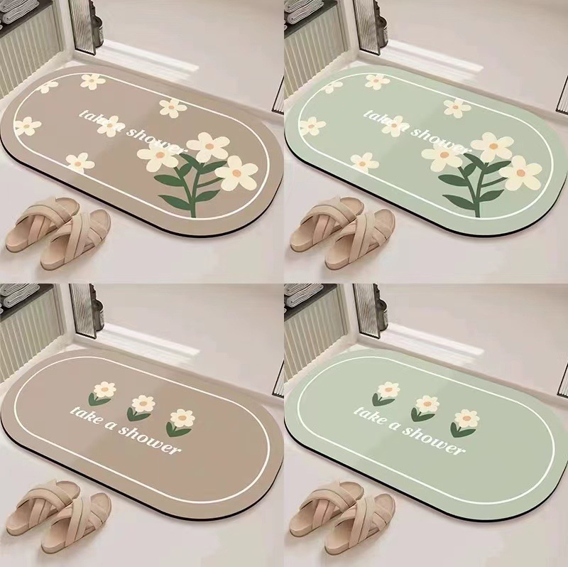 厂家卫生间门口吸水速干浴室防滑垫 家用轻奢厕所脚垫硅藻泥地垫详情9