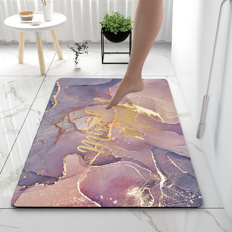 Hongri soft diatom mud bathroom absorbent mat, anti-slip mat, quick-drying toilet, bathroom door mat, washroom carpet details Picture