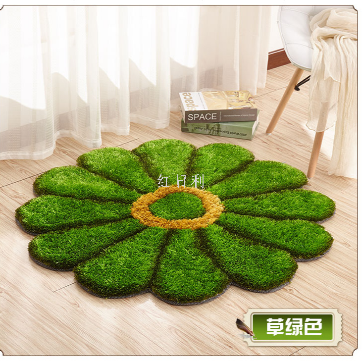 Thickened 3D sunflower mat, simple carpet, bedroom and living room bedside mat, round floor mat, computer chair mat, floor mat Specification image