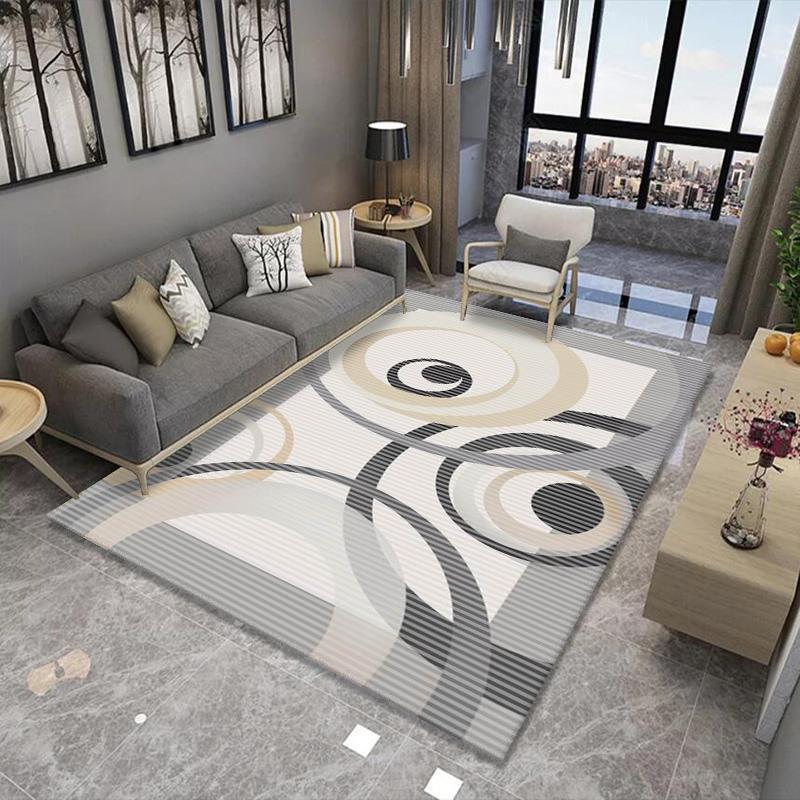 Wholesale of home geometric carpet, living room floor MATS, bedroom full floor MATS, bedside MATS, and simple balcony bay window floor MATS Specification image