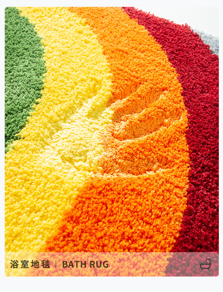 Hongri Carpet Home tufted carpet, flocked rainbow bathroom door mat, absorbent pad, thickened anti-slip pad pic 2