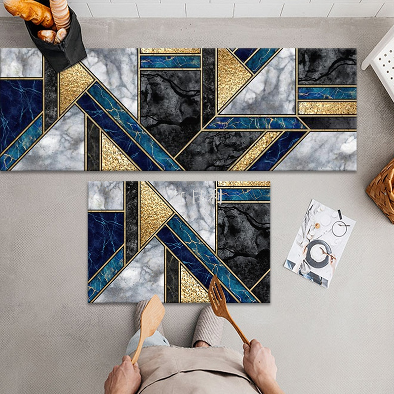 Hongri Li Nordic kitchen long strip anti-stain, waterproof and anti-slip foot mat, printed floor mat and kitchen mat Item Picture