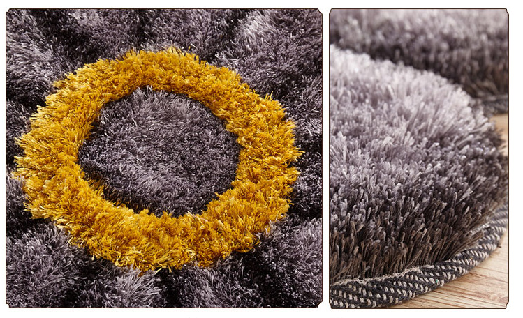 Thickened 3D sunflower mat, simple carpet, bedroom and living room bedside mat, round floor mat, computer chair mat, floor mat pic 18