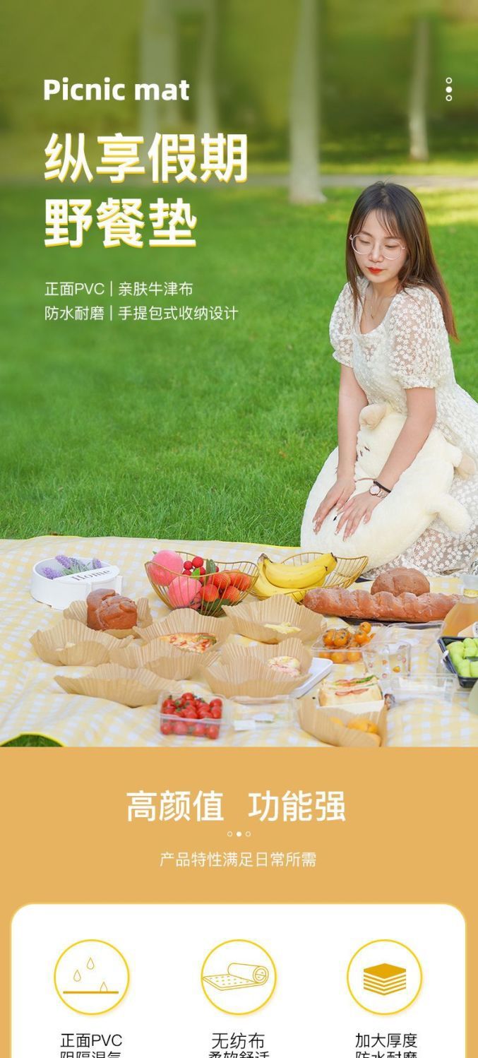 野餐垫便携野餐地垫户外加厚垫子垫沙滩垫坪地垫郊游玩野炊详情1