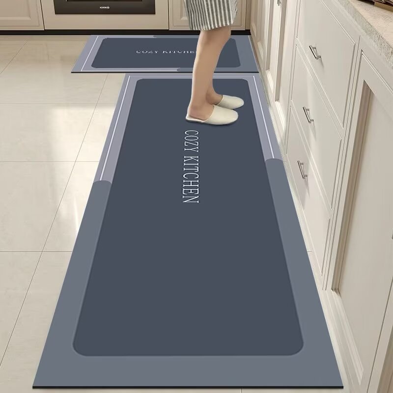 Cross-border kitchen floor MATS, dirt-resistant and anti-slip MATS, diatom mud absorbent kitchen floor MATS, customizable and customizable kitchen carpets Specification image