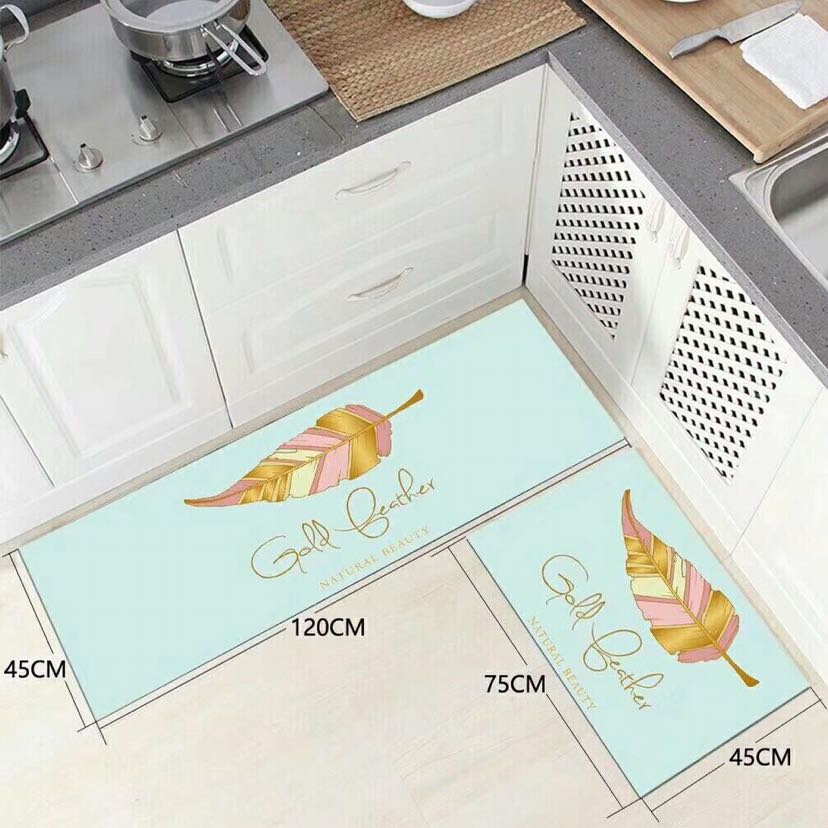 Hongri Li Nordic kitchen long strip anti-stain, waterproof and anti-slip foot mat, printed floor mat and kitchen mat details Picture