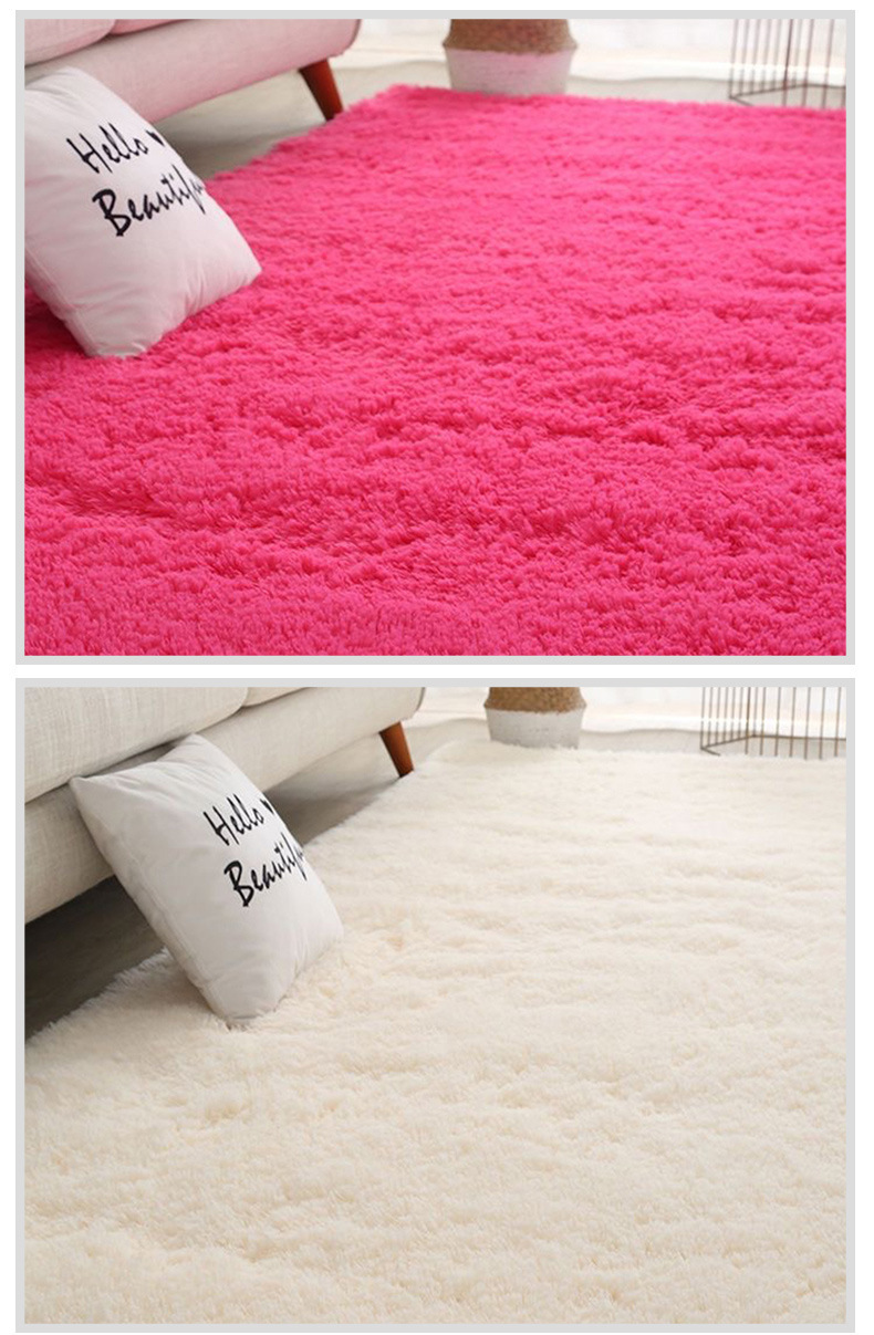 客厅毛绒地毯奶油风卧室少女长毛地垫满铺床边地毯简约沙发茶几垫详情11