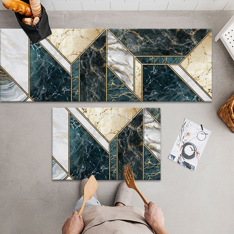 Hongri Li Nordic kitchen long strip anti-stain, waterproof and anti-slip foot mat, printed floor mat and kitchen mat Application Scenario