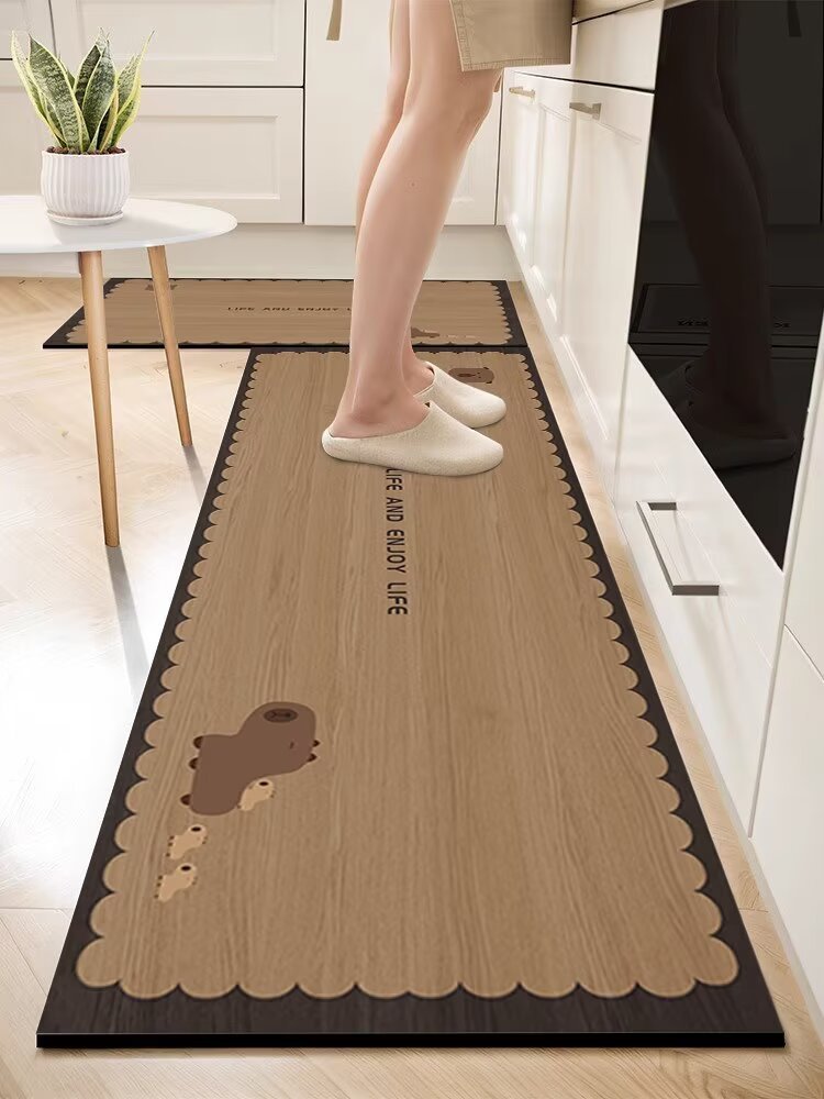 Cross-border kitchen floor MATS, dirt-resistant and anti-slip MATS, diatom mud absorbent kitchen floor MATS, customizable and customizable kitchen carpets Item Picture