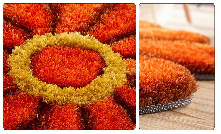 Thickened 3D sunflower mat, simple carpet, bedroom and living room bedside mat, round floor mat, computer chair mat, floor mat pic 12