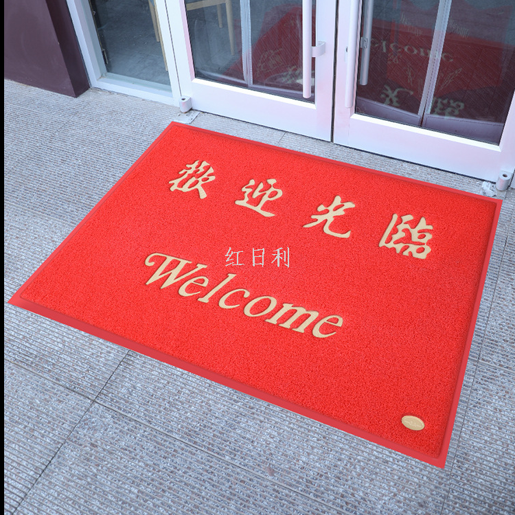 Welcome to the floor mat for safe home entrance and exit. It is a thick anti-slip welcome carpet and green and blue floor mat Item Picture