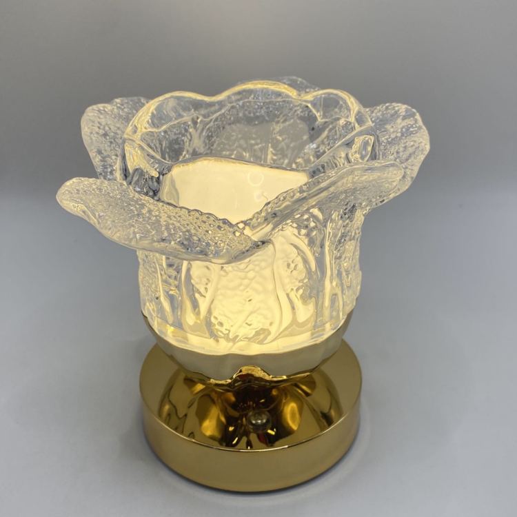 Rechargeable light luxury vase table lamp, cylindrical ambient light, touch metal acrylic bar, bedroom decorative light Specification image