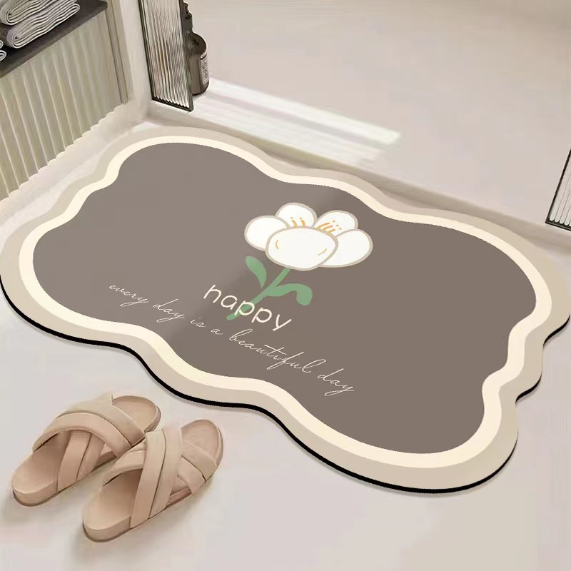 厂家卫生间门口吸水速干浴室防滑垫 家用轻奢厕所脚垫硅藻泥地垫