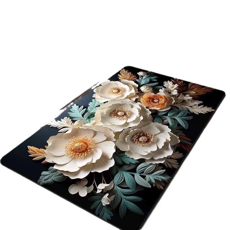 Hongri Flower bathroom floor mat, bathroom Absorbent mat, soft diatom mud floor mat, kitchen anti-slip mat, household toilet blanket Application Scenario