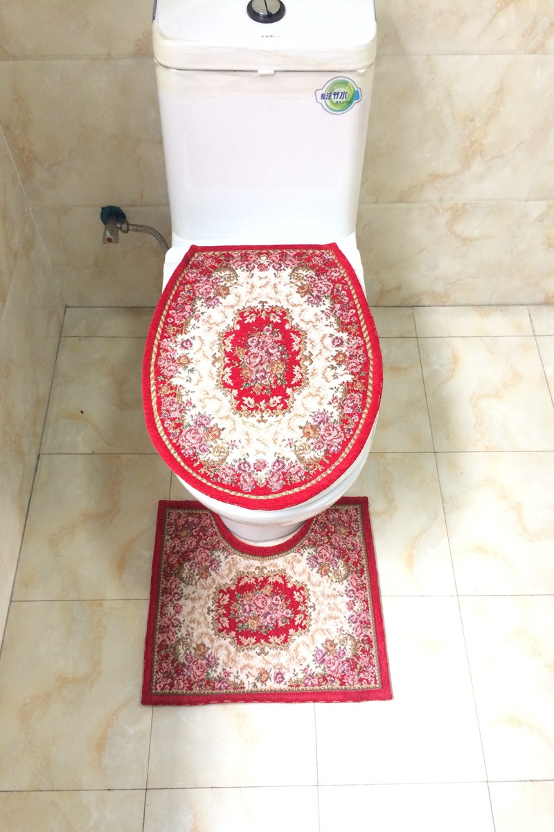 Red Sun Carpet, European-style carpet, floor mat, bathroom three-piece set, toilet three-piece set, factory direct sales details Picture