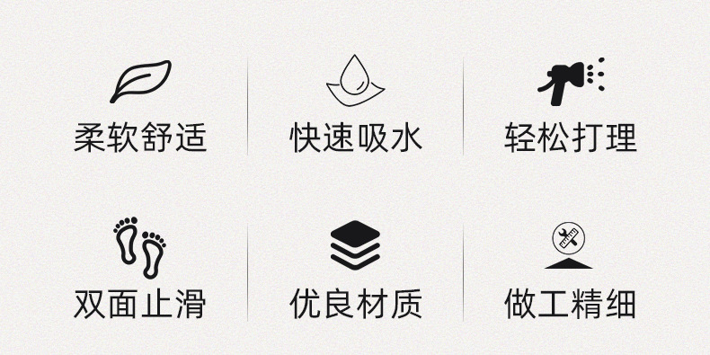 家用卫生间门口垫吸水防滑垫纯色入户地垫仿山加厚羊绒地毯批发详情2