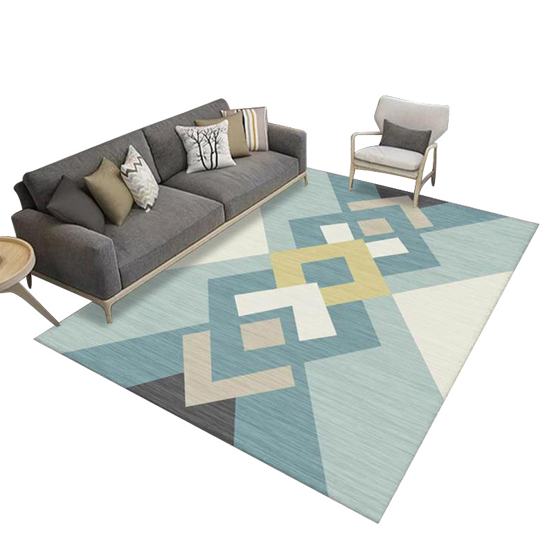 Wholesale of home geometric carpet, living room floor MATS, bedroom full floor MATS, bedside MATS, and simple balcony bay window floor MATS Application Scenario