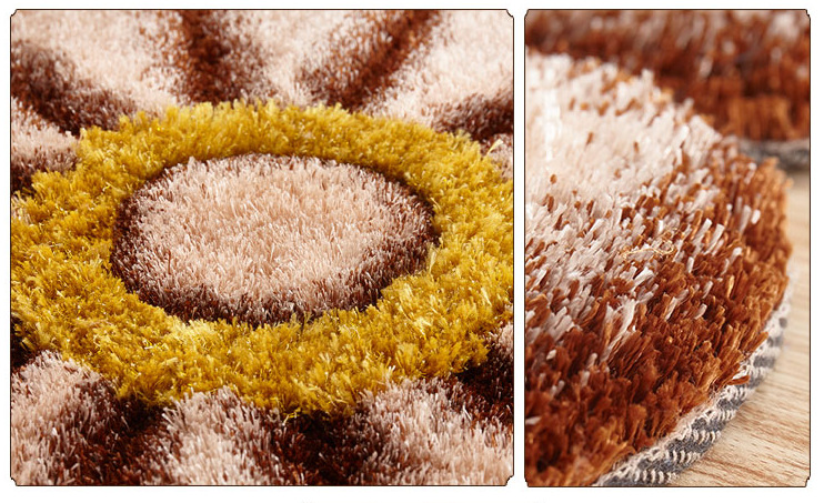 Thickened 3D sunflower mat, simple carpet, bedroom and living room bedside mat, round floor mat, computer chair mat, floor mat pic 20