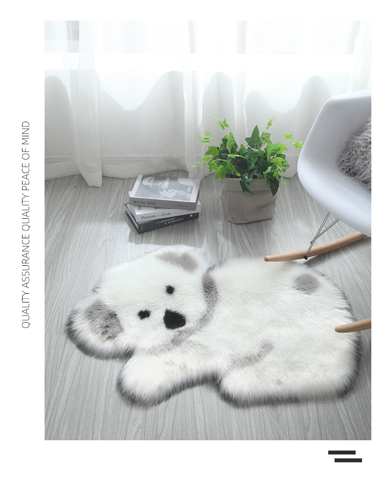 Hongri's new faux fur long-haired panda and koala animal-shaped carpet floor MATS for living rooms, bedrooms and children's rooms Item Picture