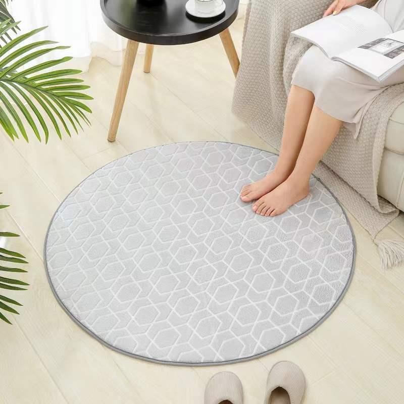 Red Sun carpet, round luminous carpet, living room carpet, modern and simple bedroom bedside carpet, anti-slip mat Item Picture
