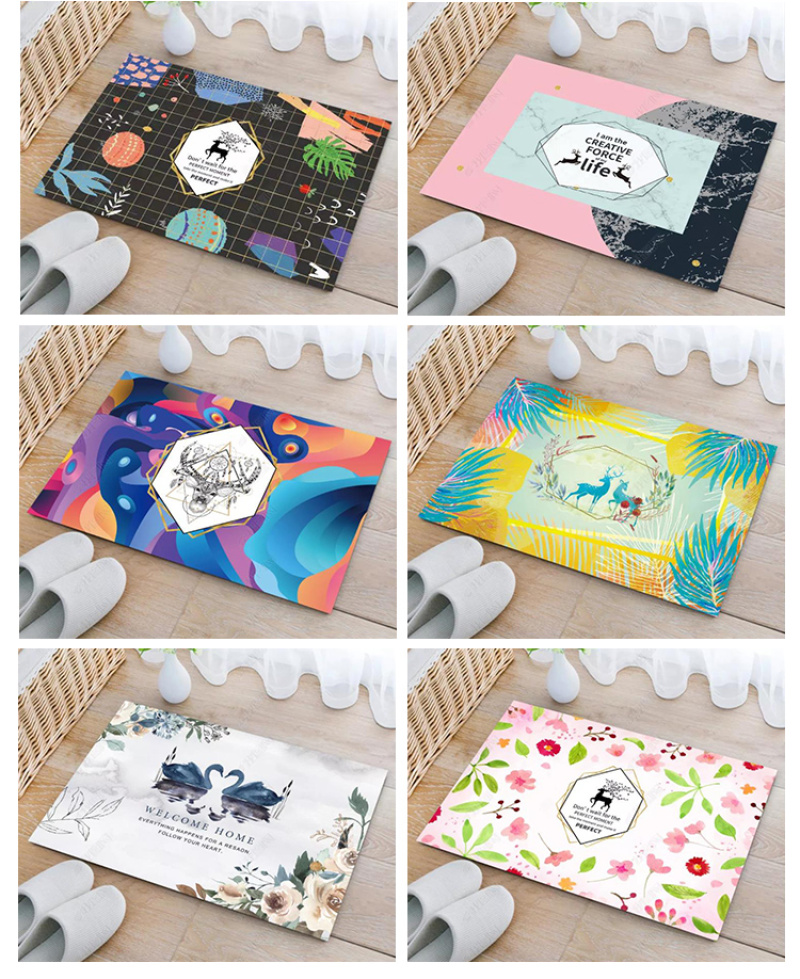 European-style fashionable entrance door MATS, bedroom door MATS, kitchen floor MATS, bathroom absorbent floor MATS, anti-slip MATS, and toilet oil-proof MATS pic 11