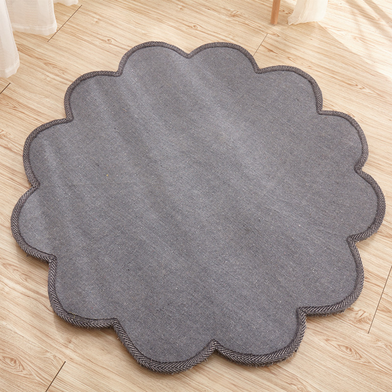 Thickened 3D sunflower mat, simple carpet, bedroom and living room bedside mat, round floor mat, computer chair mat, floor mat details Picture