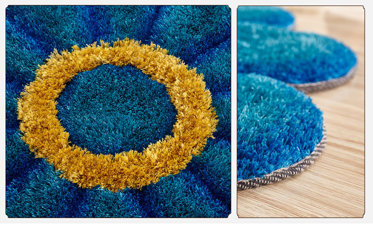 Thickened 3D sunflower mat, simple carpet, bedroom and living room bedside mat, round floor mat, computer chair mat, floor mat pic 4
